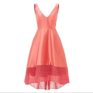 ML Monique Lhuillier Coral Spider Dress 14 with pockets